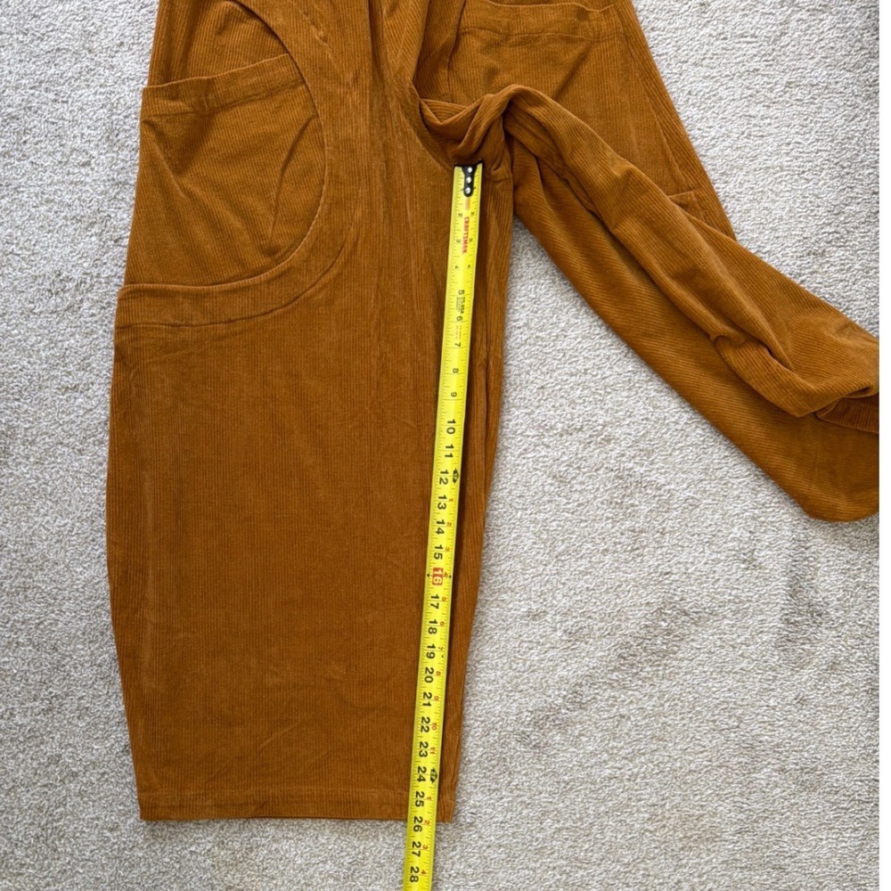 Dress To Kill Rust Corduroy Wide Leg Balloon Pants Lagenlook Size 1X Made in USA - Picture 8 of 10